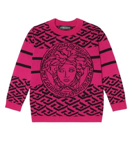 Versace: Розовый свитер  Medusa Greca