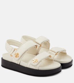 Tory Burch: Белые сандалии 