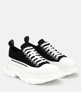 Alexander McQueen: Чёрные кроссовки  Tread Slick