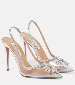 Aquazzura: Серебристые туфли 