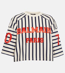 Balmain: Футболка в полоску