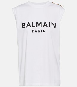 Balmain: Белая майка