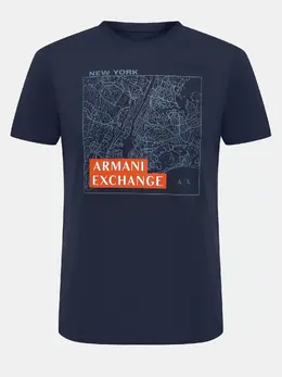 Armani Exchange: Тёмная футболка 