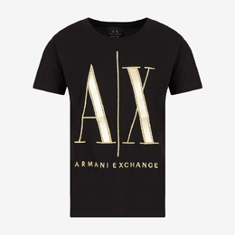 Armani Exchange: Чёрная футболка  Icon