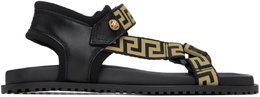 Versace: Чёрные сандалии  Greca