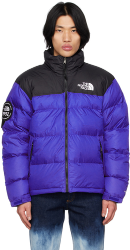 The North Face: Синий пуховик Nuptse