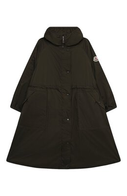 Moncler: Пуховик цвета хаки