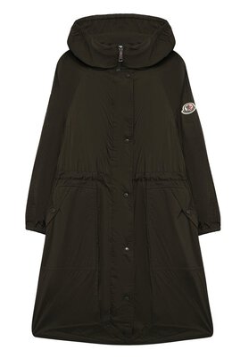 Moncler: Пуховик цвета хаки