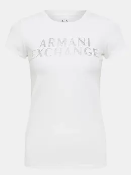 Armani Exchange: Белая футболка 