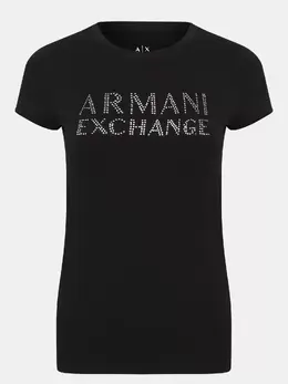 Armani Exchange: Чёрная футболка 