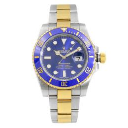 Pre-owned Rolex Submariner Automatic Chronometer Blue Dial Mens Watch 116613lb