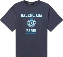 Balenciaga: Голубая футболка 