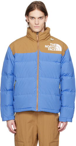 The North Face: Голубой пуховик Nuptse