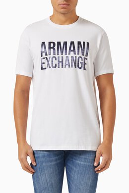 Armani Exchange: Футболка с принтом