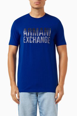 Armani Exchange: Футболка с принтом