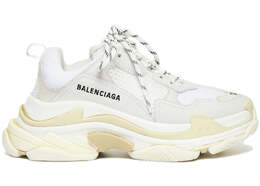 Balenciaga: Белые кроссовки Triple S