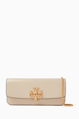 Tory Burch: Золотой клатч Double T