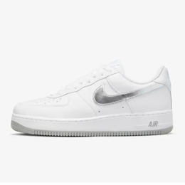 Nike: Серебристые кроссовки Air Force 1 Low