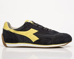 Diadora: Чёрные кроссовки Heritage Equipe