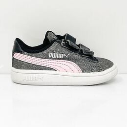 PUMA: Серые кроссовки Smash V2