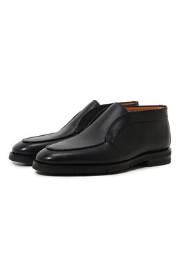 Santoni: Чёрные ботинки 