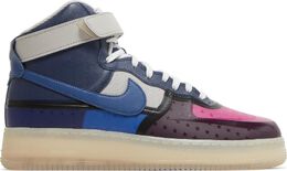 Nike: Голубые кроссовки Air Force 1 High