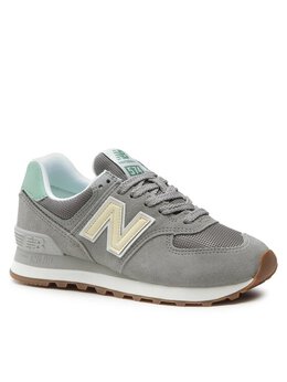 New Balance: Серые кроссовки 