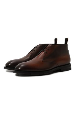 Santoni: Коричневые ботинки 