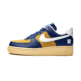 Nike: Синие кроссовки Air Force 1 Low