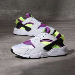 Nike Air Huarache Run Neon Magenta White Purple Yellow DD1068 104 354631881290 lpn23564529 LePodium