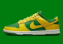 Nike: Зелёные кроссовки Dunk Low Retro