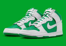 Nike: Зелёные кроссовки Dunk High