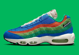 Nike: Голубые кроссовки Air Max 95 SE