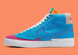 Nike: Голубые кроссовки SB Zoom Blazer Mid