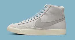 Nike: Голубые кроссовки Blazer Mid 77