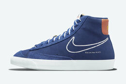 Nike: Голубые кроссовки Blazer Mid 77