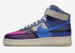 Nike: Голубые кроссовки Air Force 1 High