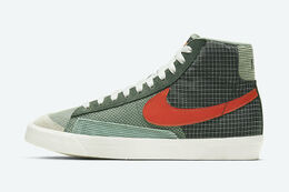 Nike: Зелёные кроссовки Blazer Mid 77