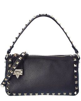 Valentino: Чёрная сумка Rockstud