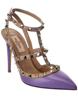 Valentino: Фиолетовые туфли Rockstud