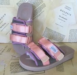 SUICOKE: Бежевые сандалии Moto