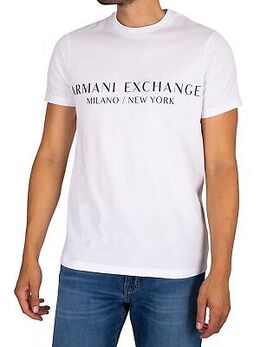 Armani Exchange: Футболка с принтом