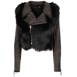 Philipp Plein: Кожаная куртка Studs