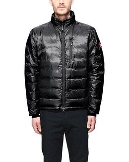 Canada Goose: Чёрный пуховик Lodge