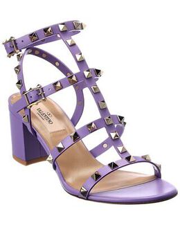 Valentino: Фиолетовые сандалии Rockstud