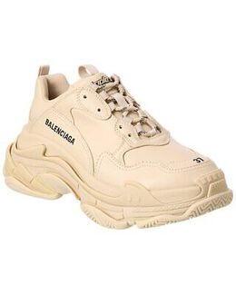 Balenciaga: Бежевые кроссовки Triple S