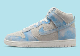 Nike: Голубые кроссовки Dunk High SE