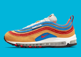 Nike: Голубые кроссовки Air Max 97 SE