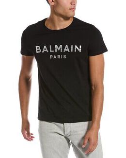 Balmain: Чёрная футболка