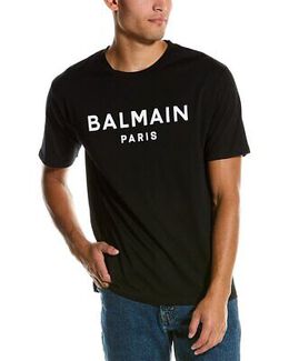 Balmain: Чёрная футболка Paris